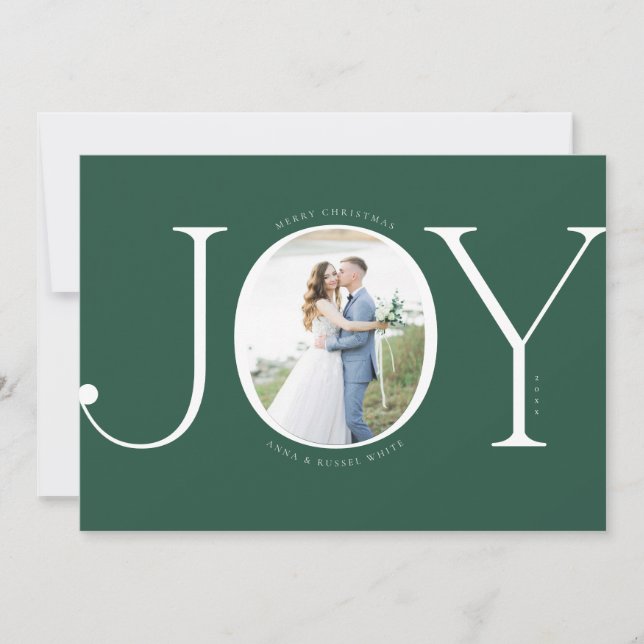 Joy Newlywed Christmas Photo Card (Front)