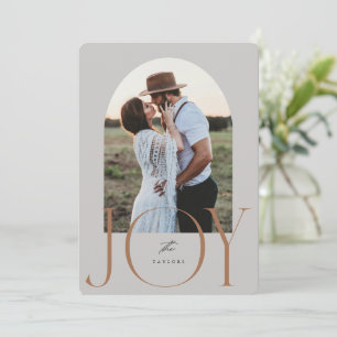 JOY Newlywed Just Married Christmas Card