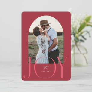 JOY Newlywed Just Married Christmas Card