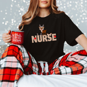 Joy Nursing  Adorable Cute Reindeer for Nurses  T-Shirt