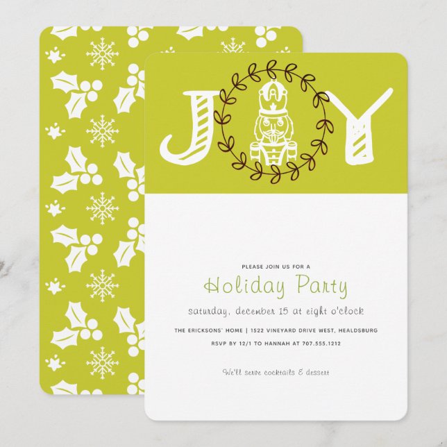 Joy Nutcracker Holiday Party Invitation (Front/Back)