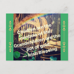 Joy of Grandchildren / pot of gold Postcard