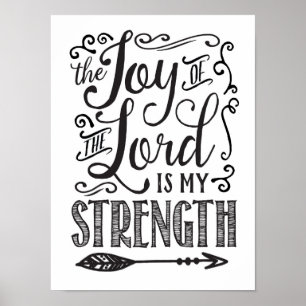 Joy of the Lord Calligraphy Art Poster