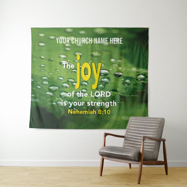 JOY OF THE LORD Christian Church Wall Art Tapestry (In Situ (Horizontal))