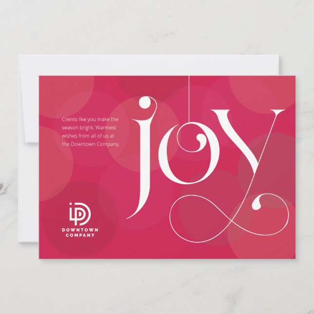 Joy Ornament Business Holiday Card (Front)