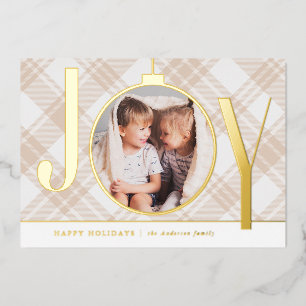 Joy Ornament Foil Holiday Card