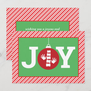 JOY Ornament Stripes Chiropractic Christmas Flat Holiday Card
