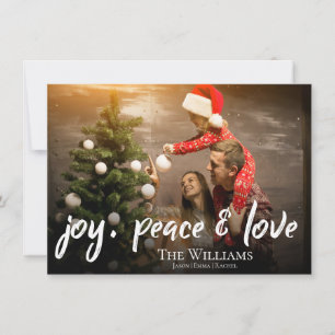 Joy Peace and  Love   Photo   Christmas Holiday Card