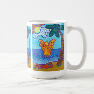 Joy & Peace Beach Angel Art Mug