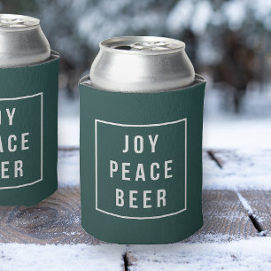 Joy Peace Beer   Funny Holiday Can Cooler
