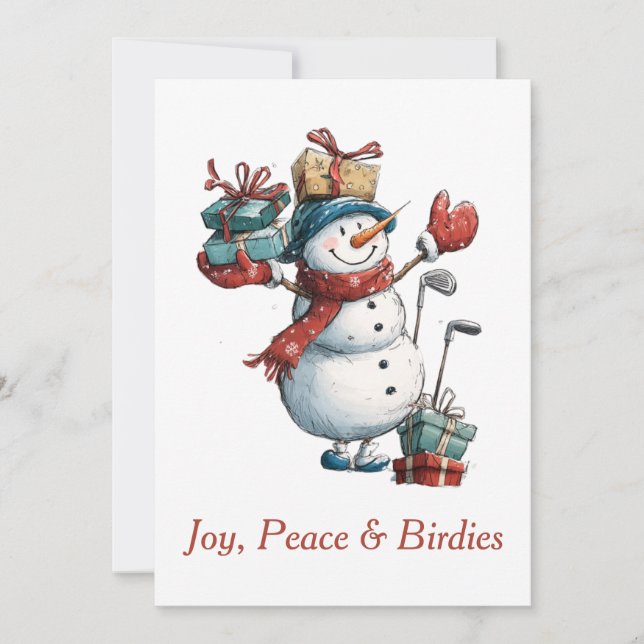 Joy, Peace & Birdies Holiday Card (Front)