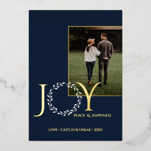 Joy Peace Happiness Holiday Wreath with Photos