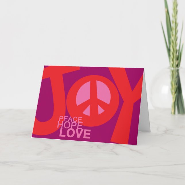 Joy, Peace, Hopeand, Love Holiday Card (Front)