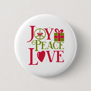 Joy Peace Love 6 Cm Round Badge