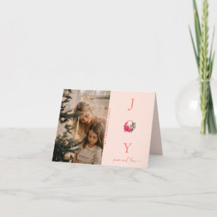 Joy Peace Love   Christmas Family Photo  Card