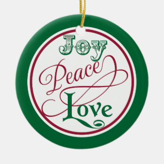 Joy Peace Love Christmas Ornaments