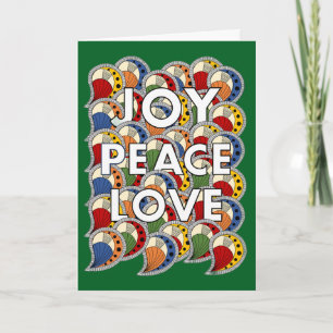 Joy Peace Love - Custom Background Color & Message Card