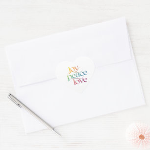 joy peace love heart sticker