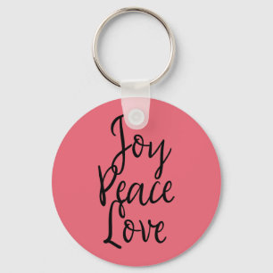 Joy Peace Love Inspirational Quote Key Ring