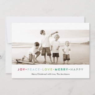 Joy Peace Love Merry Happy Holiday Photo Card