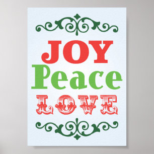 Joy Peace Love Poster