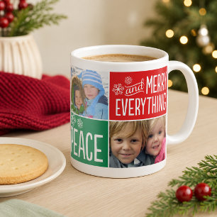 Joy Peace Merry Everything Photo Collage Coffee Mug