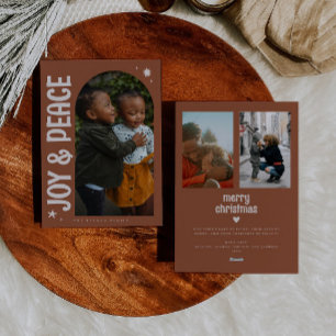 Joy & Peace Minimalist Terracotta Arch Holiday Card