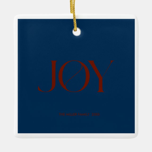 Joy | Personalised Christmas Ornament (Front)