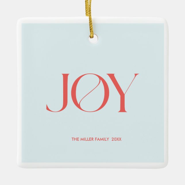 Joy | Personalised Christmas Ornament (Front)