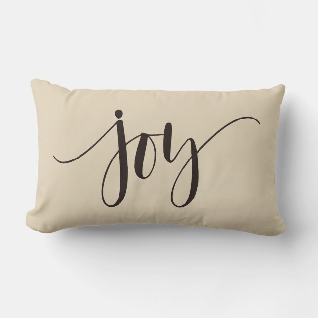 "Joy" Personalised Family, Holiday-2 Lumbar Cushion (Front)