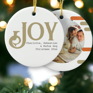 Joy Photo Christmas Personalised Ceramic Tree Decoration