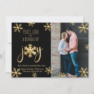 Joy Photo Christmas Pregnancy Announcement Cards