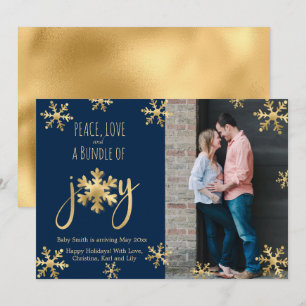 Joy Photo Christmas Pregnancy Announcement Cards