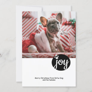 Joy Photo Personalised Christmas Dog Paw Print Holiday Card