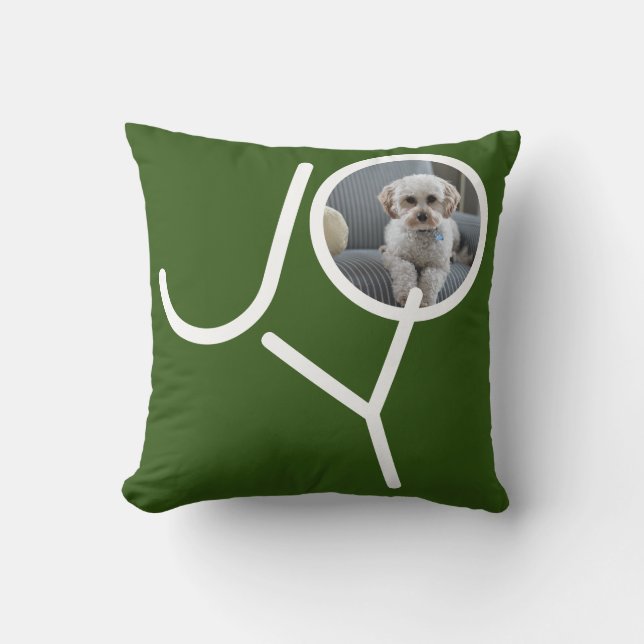 Joy Photo Template Personalised Christmas Cushion (Front)