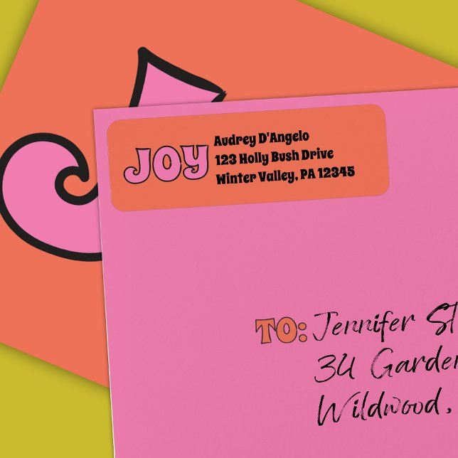 Joy Pink and Orange Return Address (Creator Uploaded)