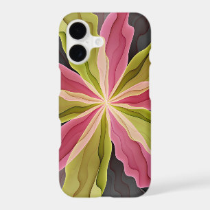 Joy, Pink Green Anthracite Fantasy Flower Fractal