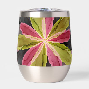 Joy, Pink Green Anthracite Fantasy Flower Fractal