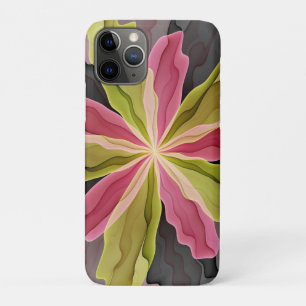 Joy, Pink Green Anthracite Fantasy Flower Fractal iPhone 11 Pro Case
