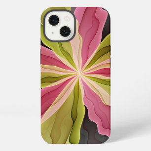 Joy, Pink Green Anthracite Fantasy Flower Fractal iPhone 13 Case
