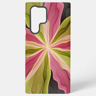 Joy, Pink Green Anthracite Fantasy Flower Fractal Samsung Galaxy Case