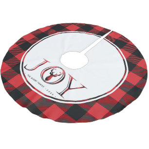 Joy Plaid Personalised Christmas Brushed Polyester Tree Skirt