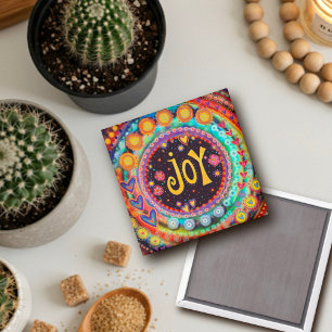 Joy Pretty Colourful Fun Hearts Inspirivity Magnet