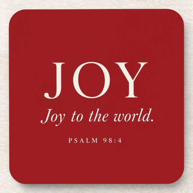JOY | Psalm 98:4 | Christmas Gift Coaster (Front)