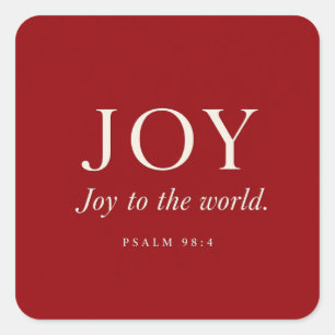 JOY Psalm 98:4 Christmas Gift Square Sticker