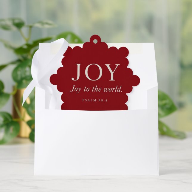 JOY | Psalm 98:4 | Christmas Gift Tree Decoration Card (Envelope)