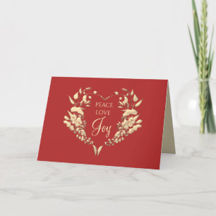 Joy Red Gold Corporate Christmas Holiday Card