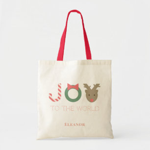 JOY Reindeer Christmas Holiday Tote Bag