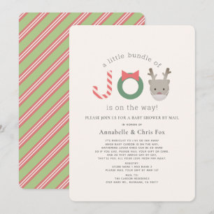 Joy Reindeer Mask Holiday Baby Shower by Mail Invitation