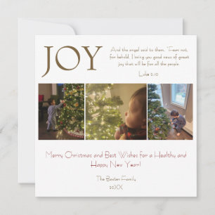 Joy Religious Bible Verse Modern Simple Christmas Holiday Card